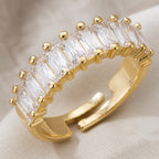 Radiant Baguette Channel Crystal Ring