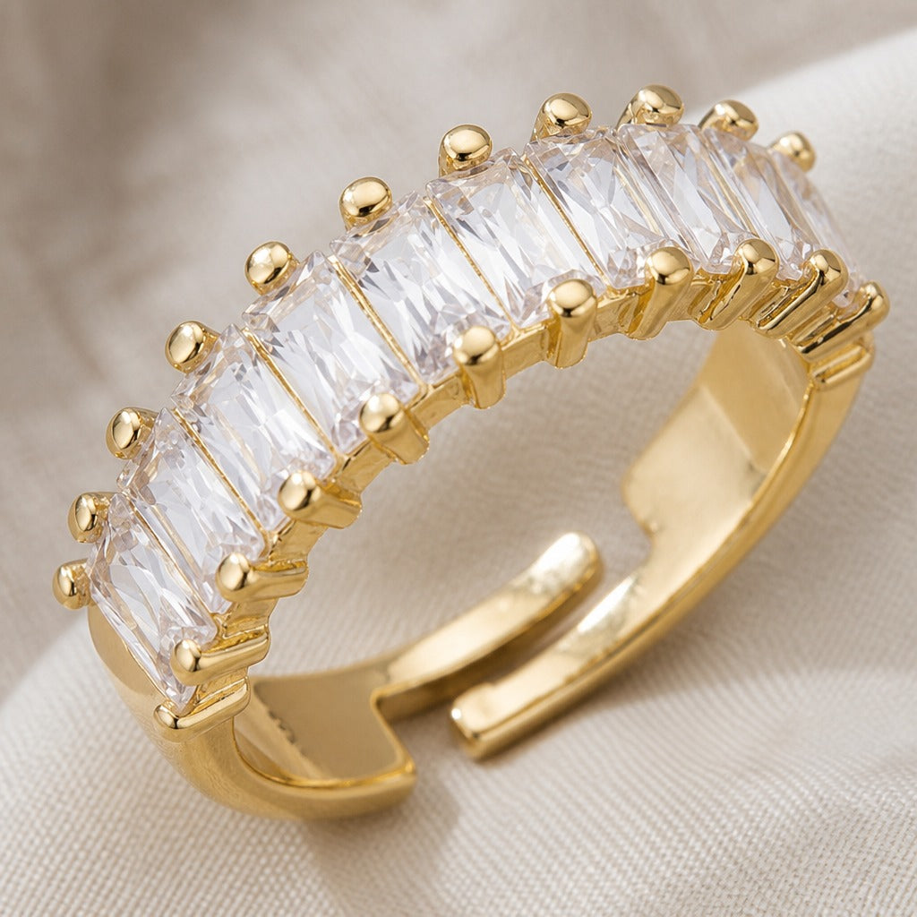 Radiant Baguette Channel Crystal Ring