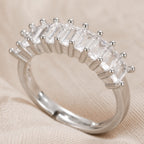 Radiant Baguette Channel Crystal Ring