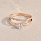 Rose Gold Two Layer Zirconia Ring