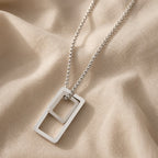 Geometric Rectangle Pendant Necklace