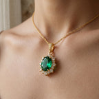 Emerald Silhouette Pendant Necklace