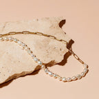 Gold and Pearl Split Necklace