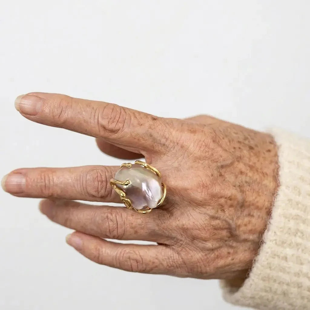 PearlLuster 925 Silver Adjustable Ring