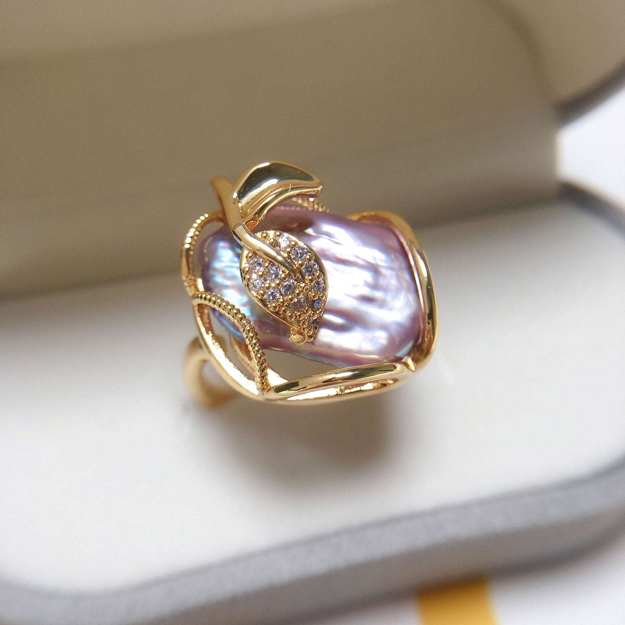 PearlLuster 925 Silver Adjustable Ring