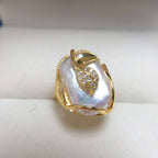 PearlLuster 925 Silver Adjustable Ring