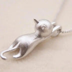 Fun Necklace with a Silver Kitten