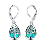 Silver Opal Tree Branch Earrings