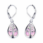 Silver Opal Tree Branch Earrings