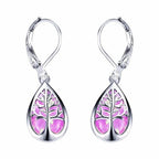 Silver Opal Tree Branch Earrings