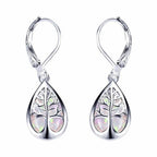 Silver Opal Tree Branch Earrings