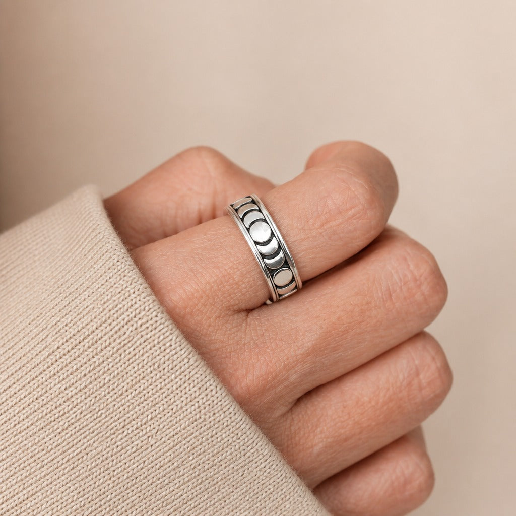 Celestial Moon Signet Ring