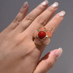 Rosy Halo Garden Ring