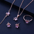Paw Set 4 Pieces with Zirconia Heart