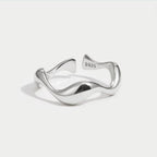 Waves Minimalist Adjustable Ring