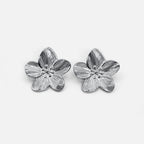 Chic Silver Floral Earrings
