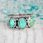 Three Stone Turquoise Ring