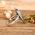 Turquoise Silver Boho Ring