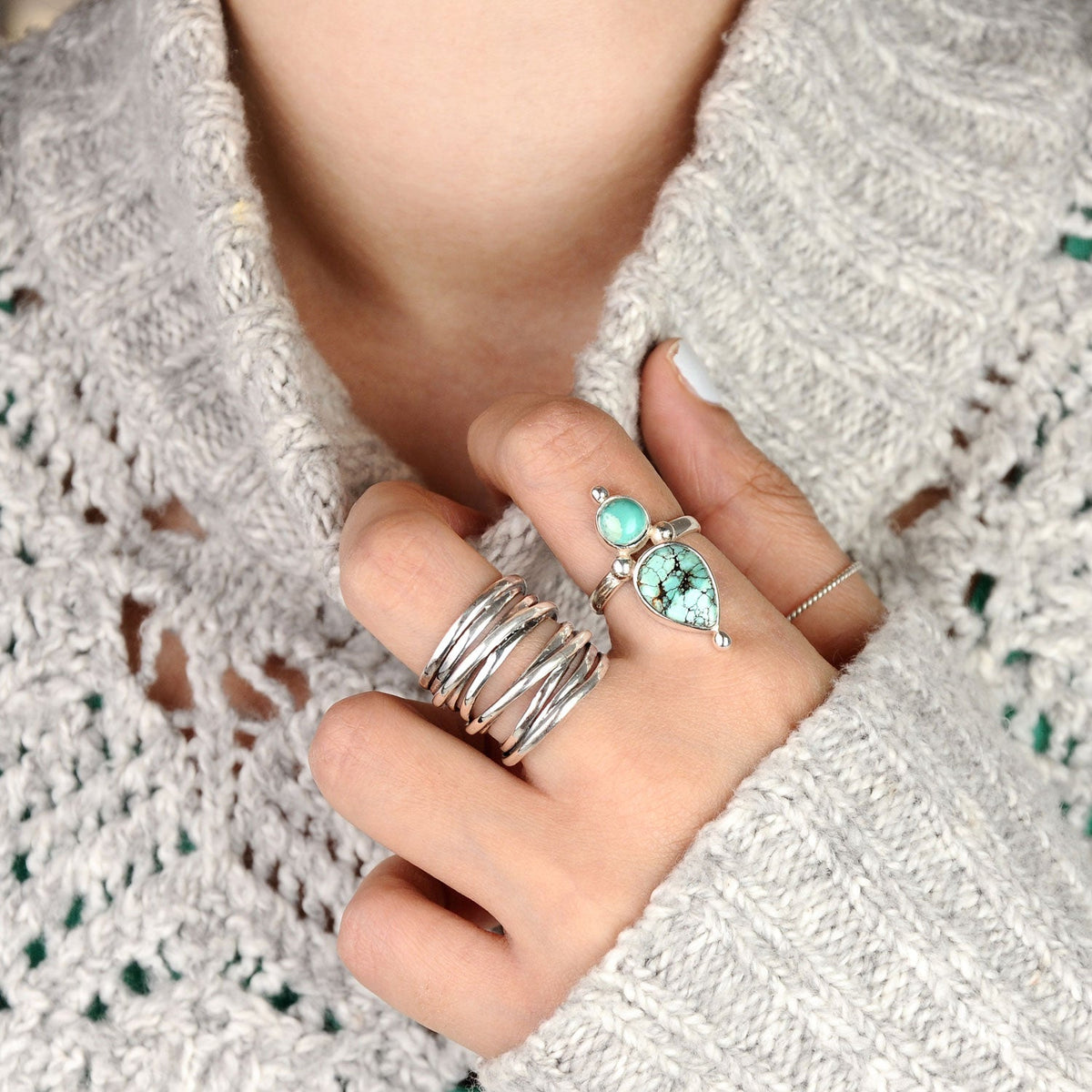 Chunky Wrap Wide Band Ring