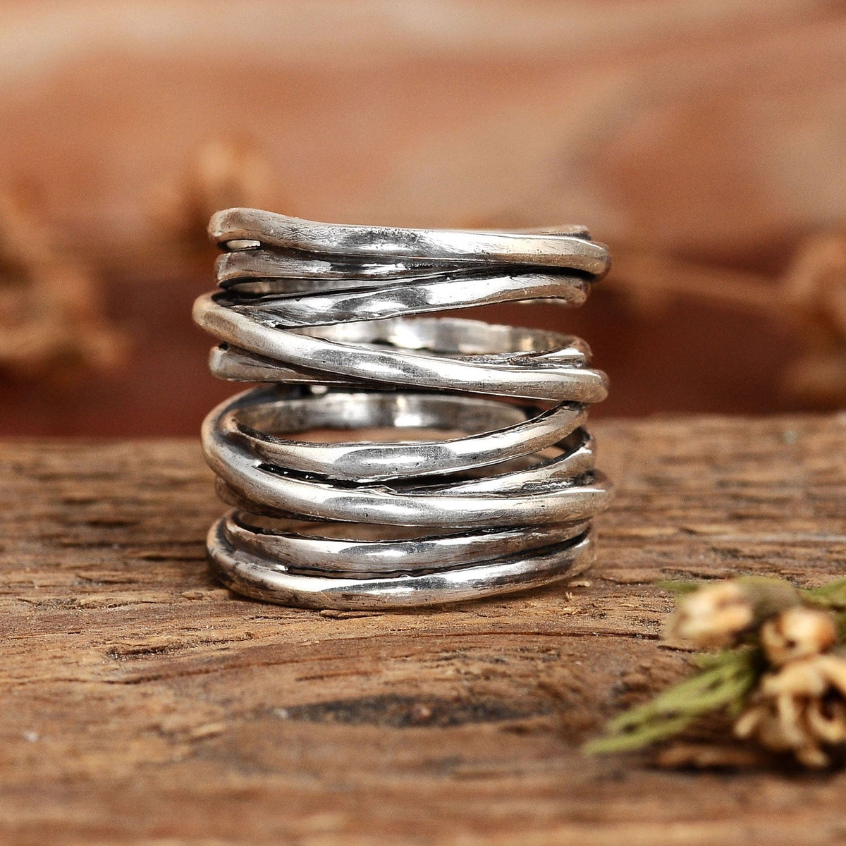 Chunky Wrap Wide Band Ring