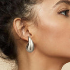 Lustrous Teardrop Stud Earrings