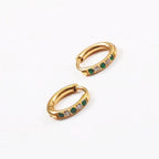 Green Tide Hoop Earrings