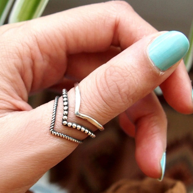 Triple Chevron Boho Ring