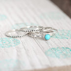 Turquoise Boho Stacking Ring Set
