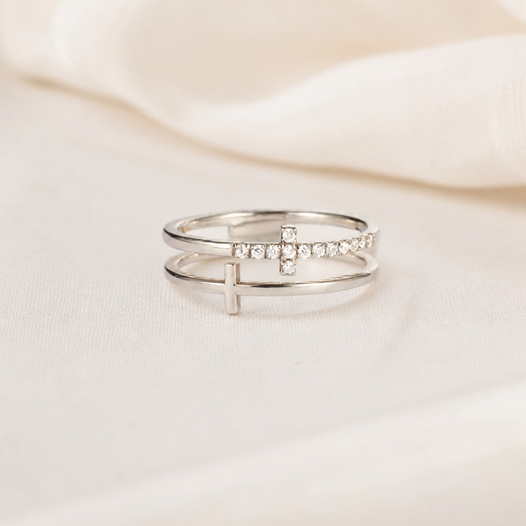 Minimalist Double Cross Ring