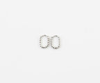 Beaded Oval Huggie Hoop Earrings